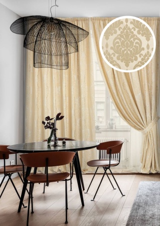 Комплект штор "Аквитани Acvitany-S" 2 шторы 220х270, тюль 450х270 бежевый