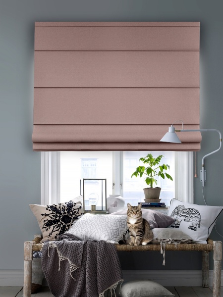 Римская штора на верёвочном механизме, Blackout, лиловый