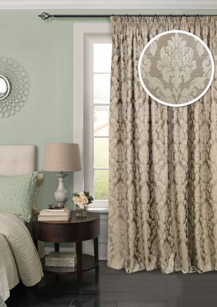 Штора на тесьме 220х270 см Afina с подхватом цвет коричневый