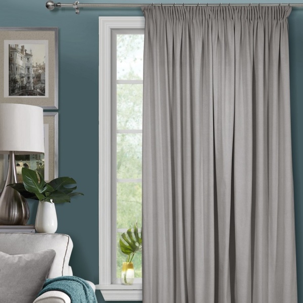 Штора на тесьме 250х300 Pudra с подхватом цвет серый