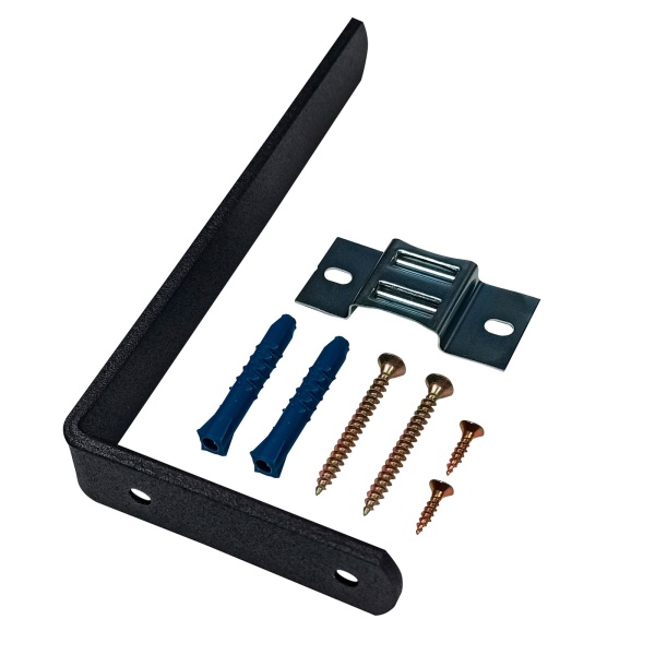 Стеновой держатель для шины, металл, 18 см, черный Стеновой держатель для шины, металл, 18 см, черный