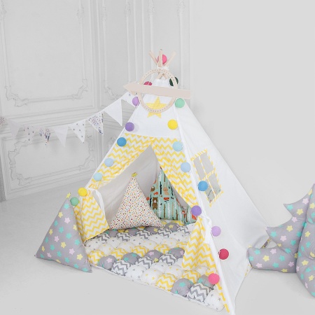 Комплект вигвама БомБон "Зигзаг Желтый"