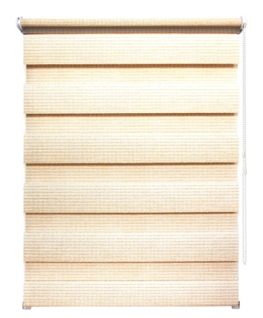 Рулонные шторы день ночь УЮТ Люрекс цвет ваниль