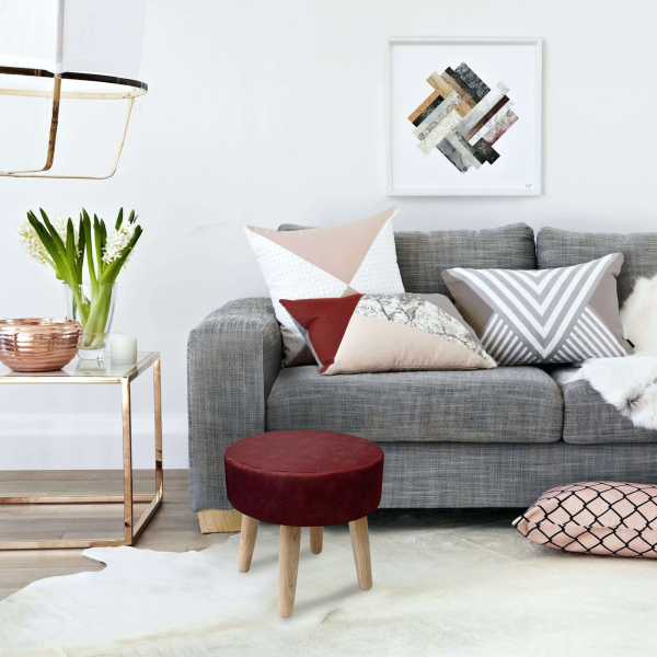 Пуф Plain Lux круглый, цвет ягодный