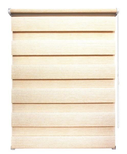 Рулонные шторы день ночь УЮТ Люрекс цвет ваниль