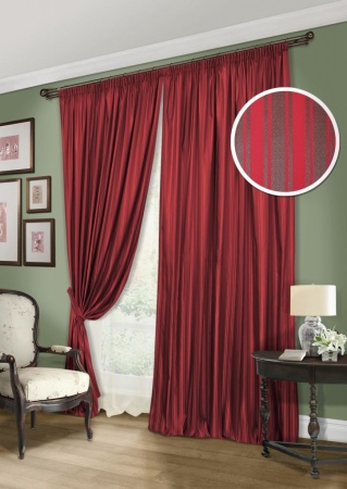 Комплект штор "Briksent-S" 2 шторы 220х270, тюль 450х270 красный Комплект штор "Briksent-S" 2 шторы 220х270, тюль 450х270 красный