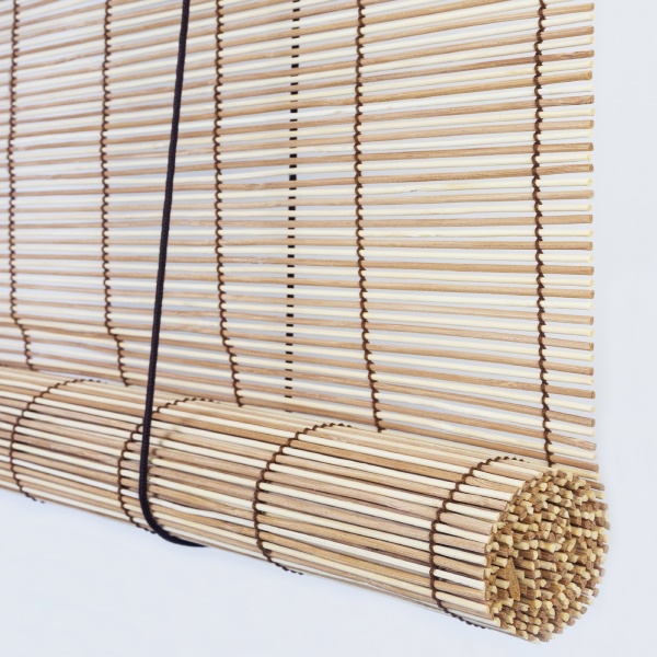 Рулонные шторы 50х160 см бамбуковые цвет натур микс