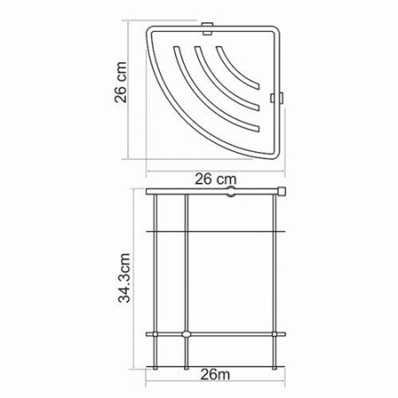 Полка металлическая двойная K-522
