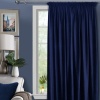 Штора на тесьме 250х300 Pudra с подхватом цвет глубокий синий