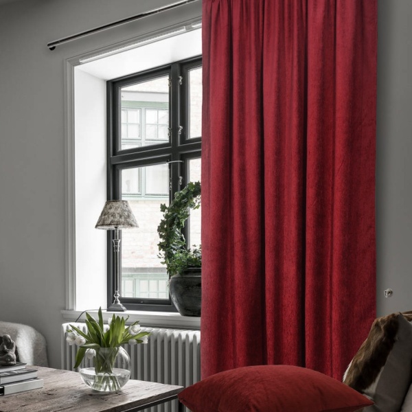 Портьера на тесьме"Chenille" 160х270 красный