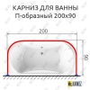 Карниз для ванны П-образный 200х90 Усиленный 25 мм