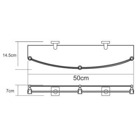 Полка стеклянная Dill K-3944