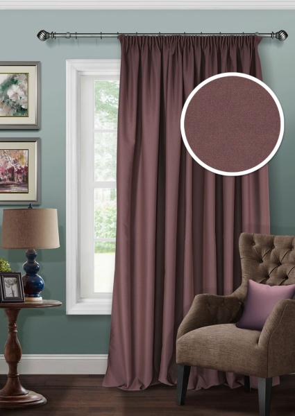 Штора на тесьме Блэкаут "Blackout-S" 200х280 коричнево-фиолетовый