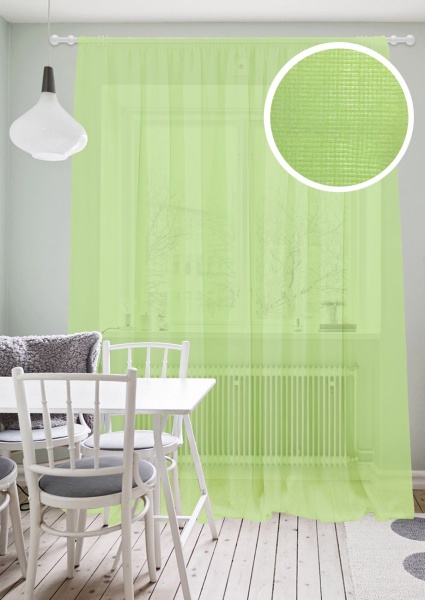 Тюль на тесьме "Basicos-XL" 300х275 светло-зеленый