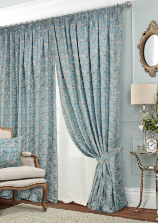 Комплект штор на тесьме "Fog" 2 шт 200х270, тюль 450х270 синий