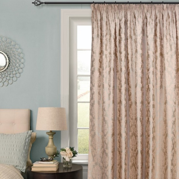 Штора на тесьме 220х270 см Afina с подхватом цвет бежево-розовый