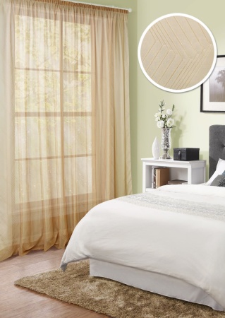 Тюль на тесьме 450х275 см Bari цвет бежевый