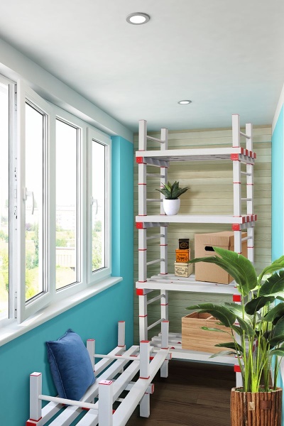 Стеллаж одноярусный В-70, серый/красный