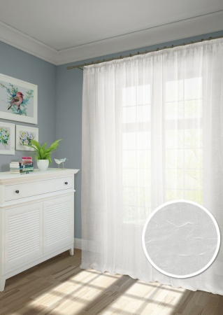 Тюль на тесьме 600х275 см Cresh - XL цвет белый