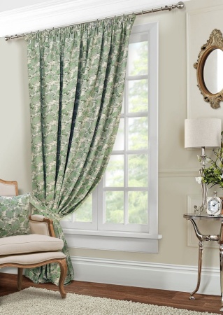 Портьера на тесьме "Fog" 200х270 см зеленый