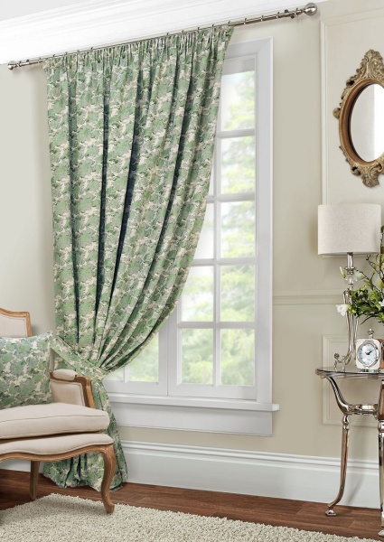 Портьера на тесьме "Fog" 200х270 см зеленый