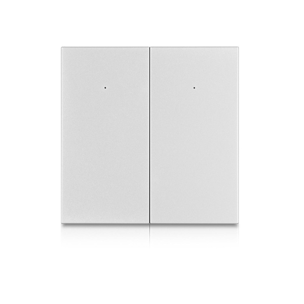 Умный Zigbee выключатель ROXIMO, двухкнопочный, платиновый, SZBTN01-2P