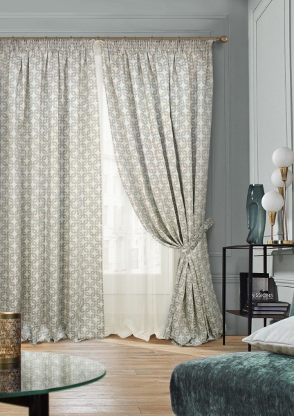 Комплект штор на тесьме "Bernard" 2 шт 200х270, тюль 450х270 серо-бежевый