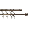 Карниз телескопический двухрядный, металл, Классика, Коньяк, 160-320см
