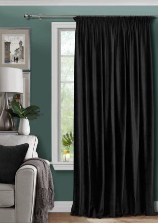 Штора на тесьме 200х270 Pudra с подхватом цвет черный
