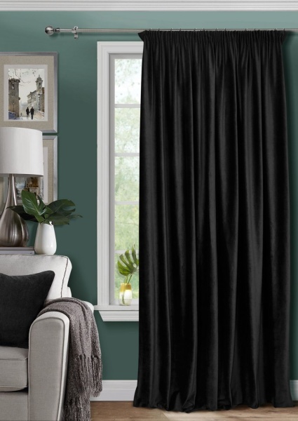 Штора на тесьме 200х270 Pudra с подхватом цвет черный