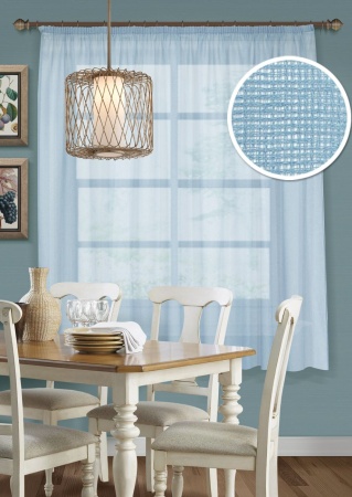 Basicos-M, штора для кухни 285х175 голубой