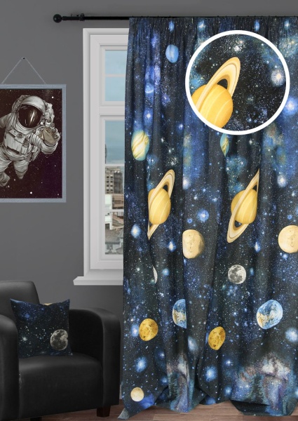 Штора на тесьме "Галакси Galaxy" 160х275
