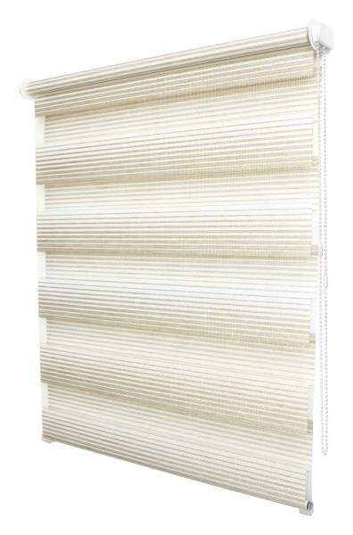 Рулонные шторы день ночь УЮТ Люрекс цвет кремовый