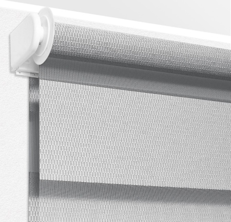 Рулонные шторы день ночь УЮТ Сальса цвет серый