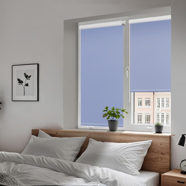 Рулонные шторы блэкаут Lux цвет голубой Рулонные шторы блэкаут Lux цвет голубой