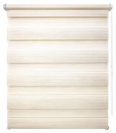 Рулонные шторы день ночь УЮТ Люрекс цвет кремовый