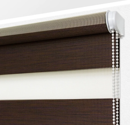 Рулонные шторы день ночь Канзас цвет шоколад