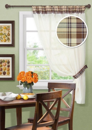 Штора на тесьме "Kitchen B" 136х170 беж