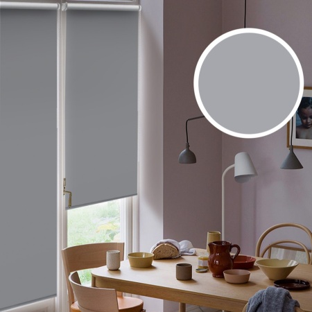 Рулонные шторы блэкаут LUX для балконной двери цвет серый