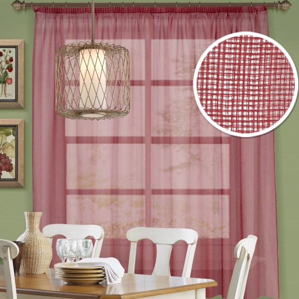 Basicos-M, штора для кухни 285х175 красный