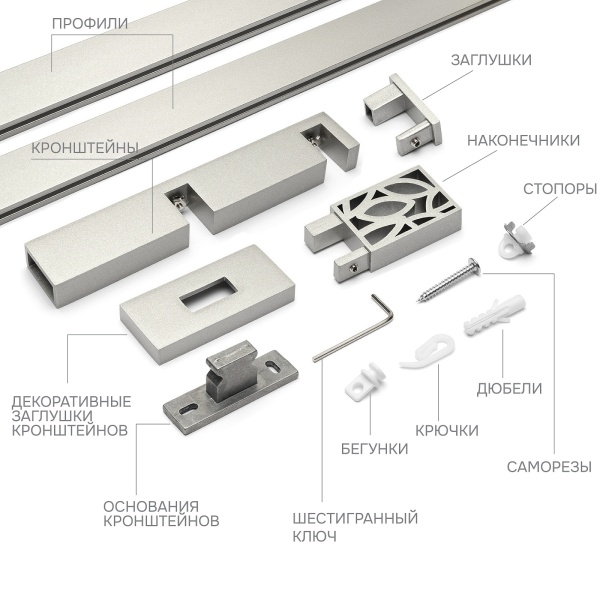 Карниз для штор двухрядный Хай Тек Твист сатин