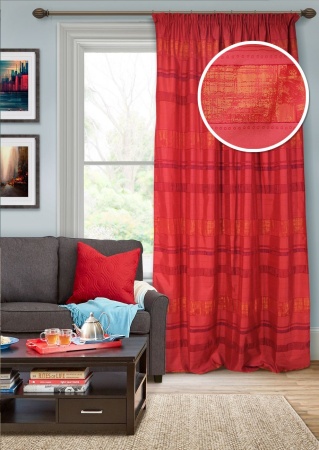 Штора на тесьме "Альборг Alborg" 146х270 красный
