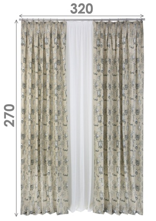 Комплект штор на тесьме "Бриз" 160х270/300х270 цвет бежевый
