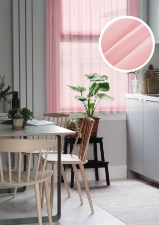 Тюль на тесьме "Миа" 140х150 светло-розовый