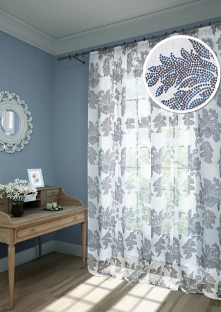 Тюль на тесьме 600х275 см Plumage - XL цвет серый