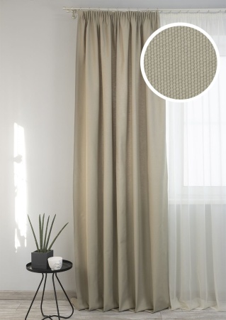 Штора на тесьме 160х270 см Sahara с подхватом цвет светло-бежевый