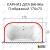 Карниз для ванны П-образный 170х75 Усиленный 25 мм