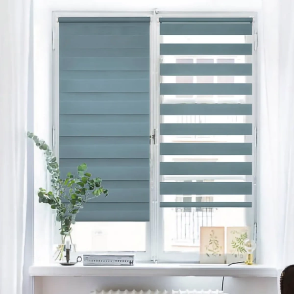 Рулонные шторы день ночь цвет бирюзовый