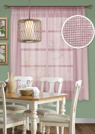 Basicos-M, штора для кухни 285х175 розовый
