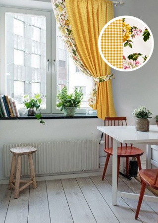 Штора на тесьме "Sun Kimberly" 175x175 желтый